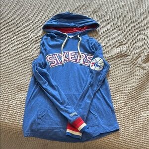Mitchell & Ness Blue and Red Sixers Hoodie